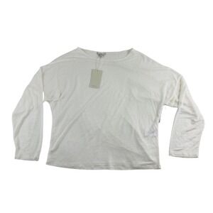 JOIE Women's Darlina Linen Long Sleeve Top In Porcelain‎ White Shirt Tee Size XL